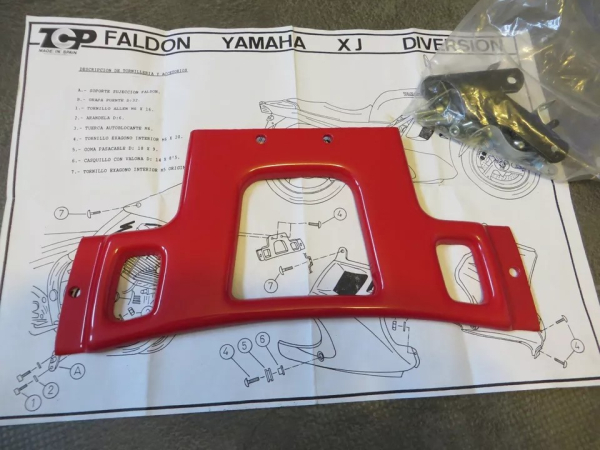 TCP Seitenverkleidung für Vollverkleidung Rot XJ600 S Diversion Bug Spoiler